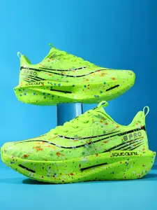 Unisex Breathable Mesh Sports Shoes, Carbon Plate & Thick Cushioning Sole, Sporty Running Shoes, Outdoor Running Sneakers, Running Training Shoes, Comfortable & Durable Design