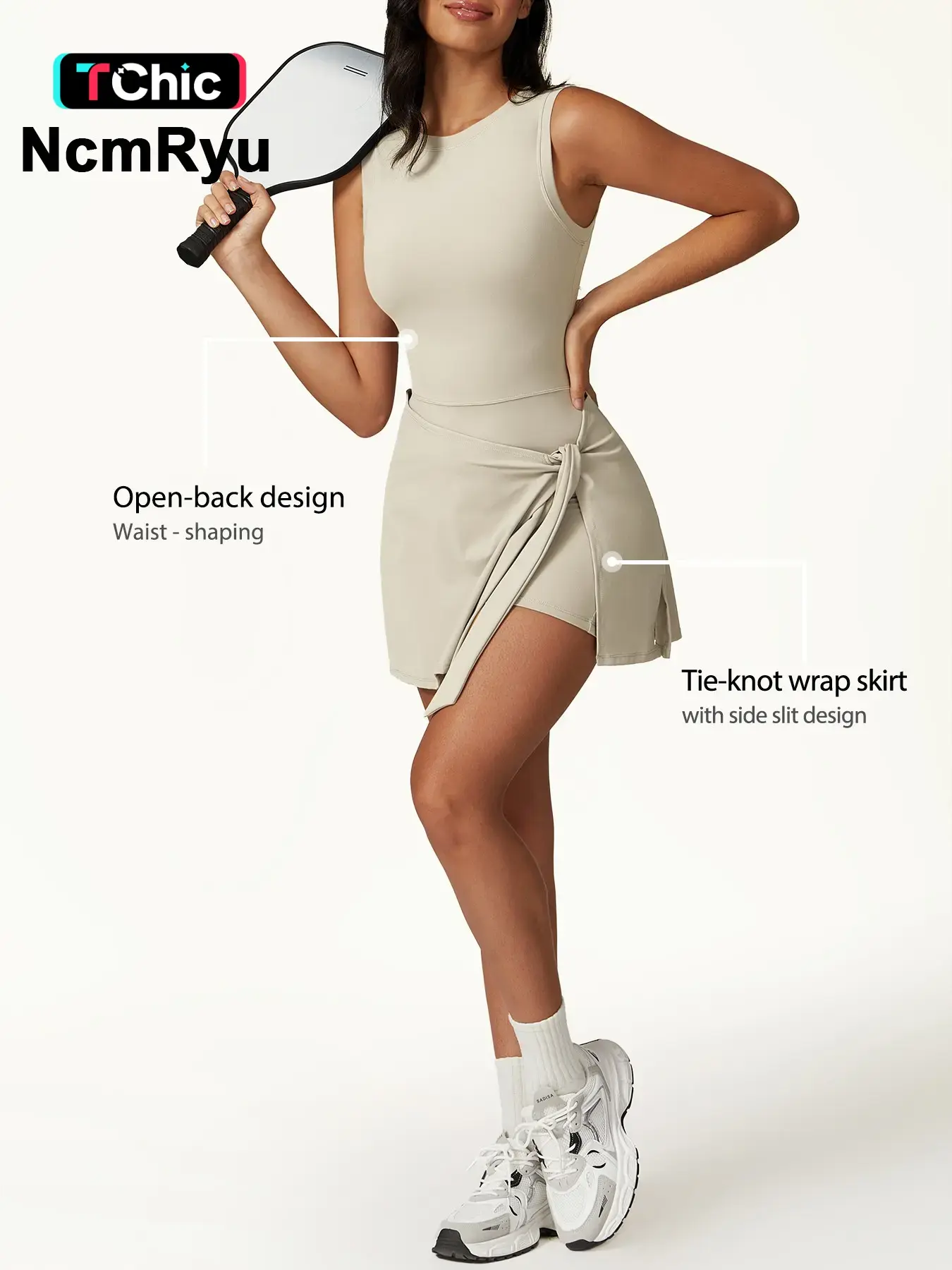 Women's sleeveless plain weave mid stretch flat shoulder beautiful back split strap yoga skirt pants outdoor sports Pilates, Workout Jumpsuit, Sporty Jumpsuit Workout Fitness Jumpsuit summer comfortable lace up