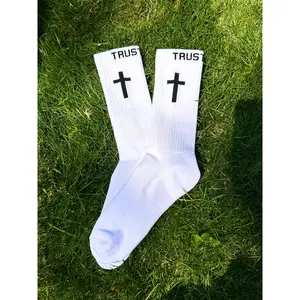 Trust God, Jesus Saves Socks - Philippians 4:13 Faith-Inspired Cross Design, Comfortable & Stylish Christian Socks for Men & Women, Perfect Religious Gift