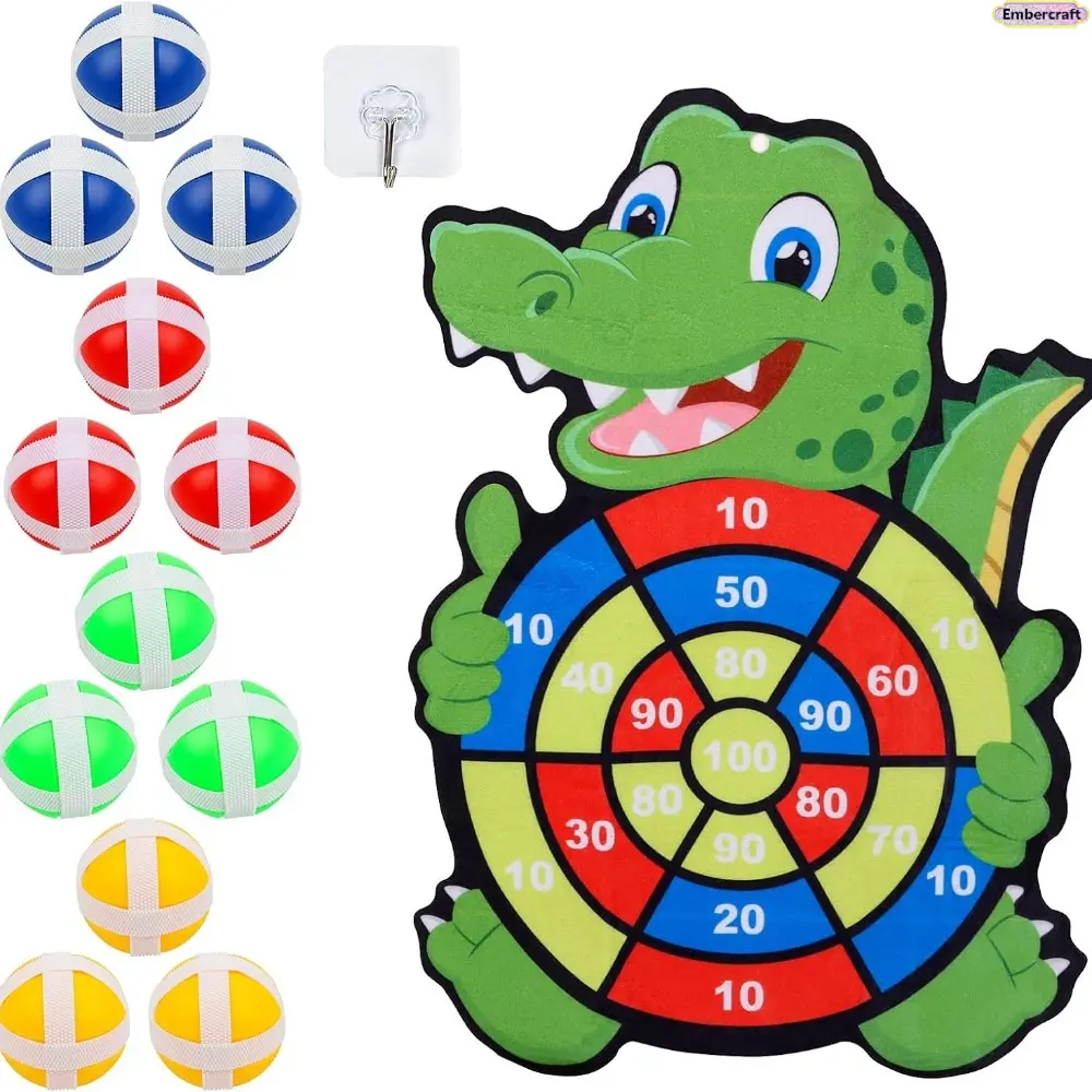 Velcro Wall-Hanging Sticky Ball Darts Set - Safe Toy Accessory Set for Kids, Indoor Family Fun, Outdoor Backyard Party Activities, Darts Sets