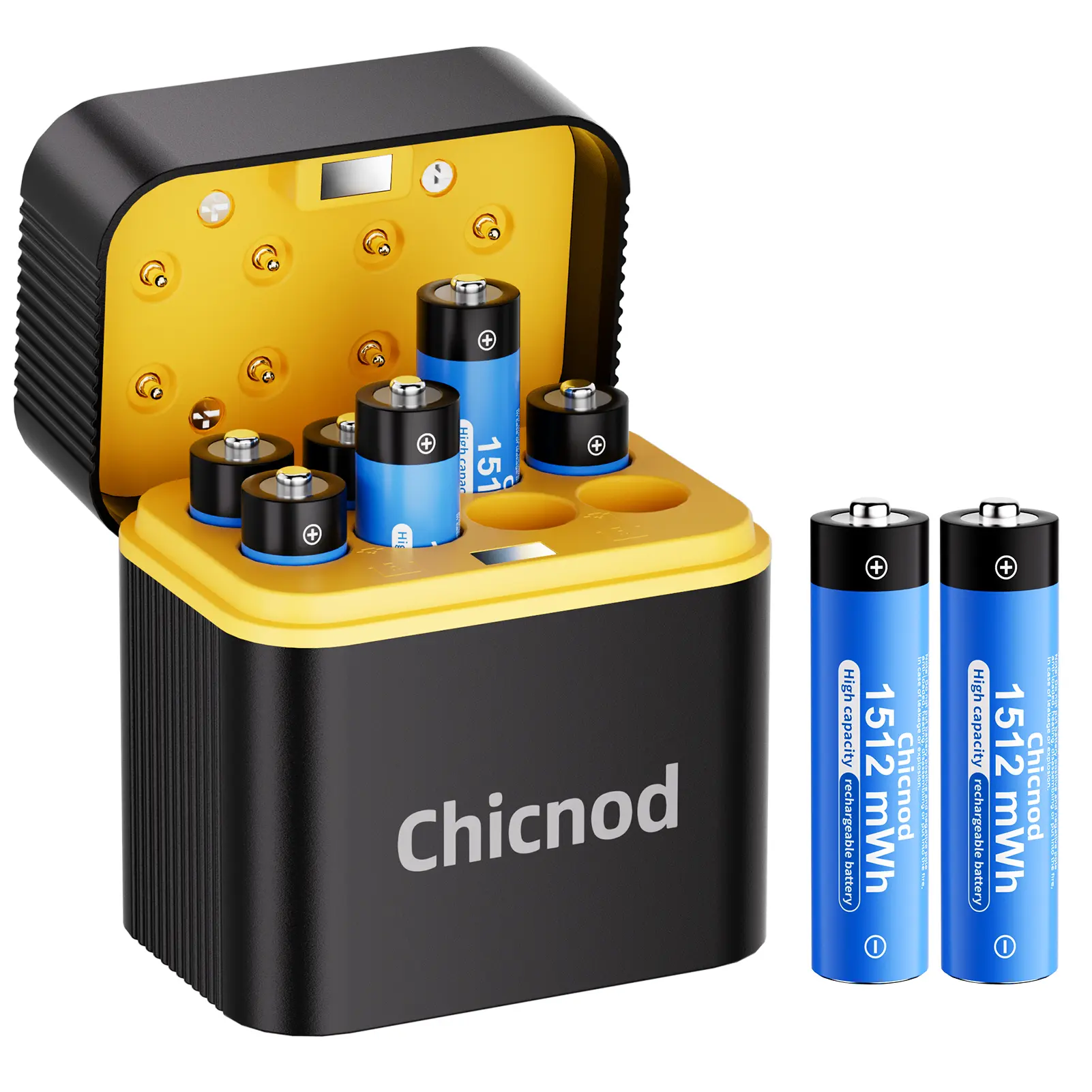 Chicnod 1512mWh Rechargeable Lithium Batteries 1.5V AAA 8-Pack with Fast Charger