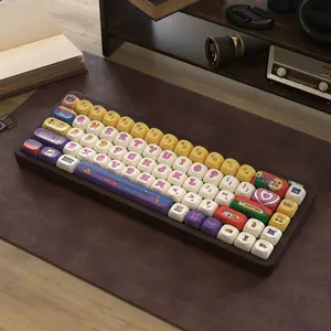 American Retro Keycaps SOA Profile Five-Sided Dye-Sublimation PBT Round Cute Mechanical Keyboard Keycaps