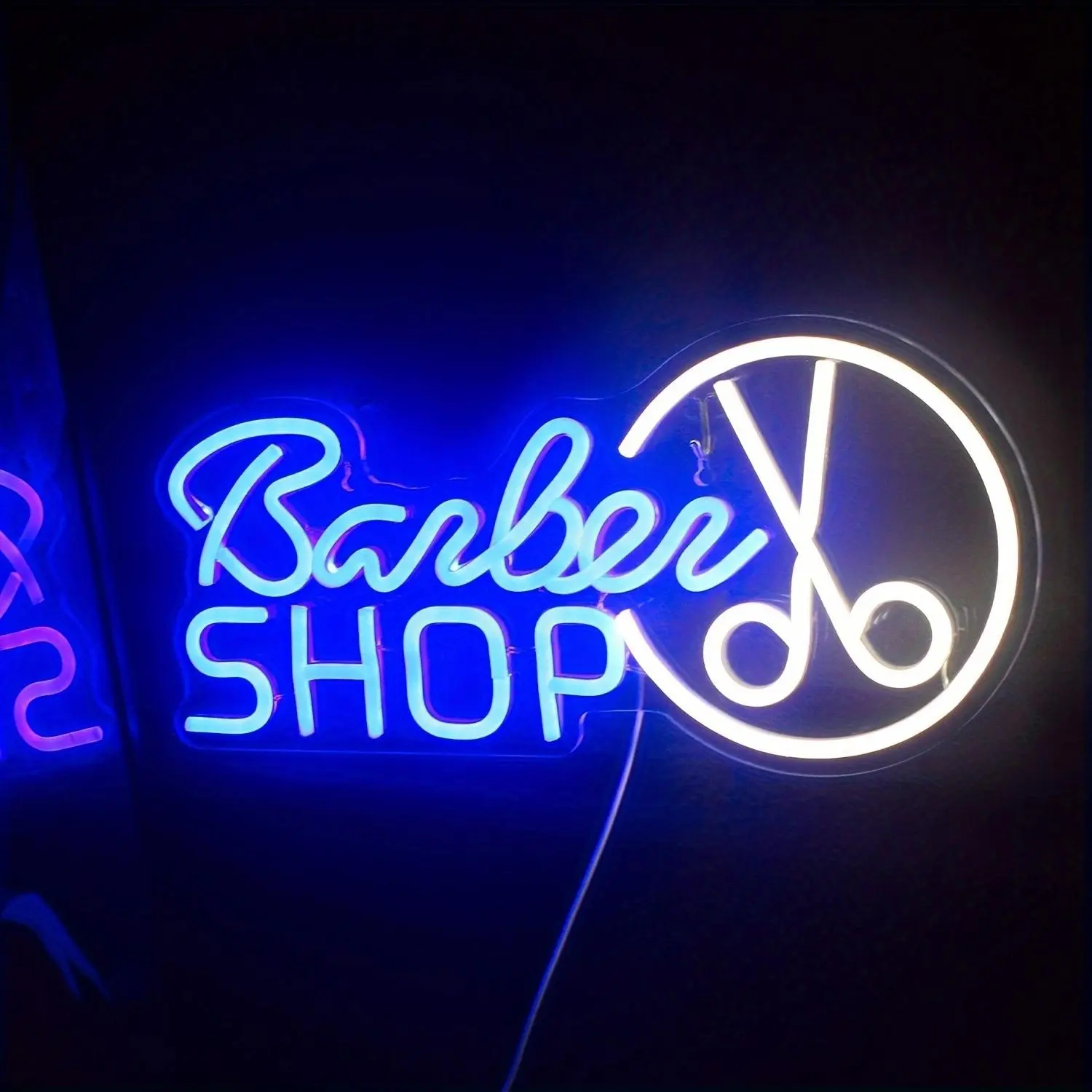 Barber Shop LED Lit Neon Light, USB Plug Powered Wall Mounted Neon Light, Decorative Light for Barber Shop, Beauty Salon, Home Wall Decoration, Neon Accent Lights, Led Decoration Lamp