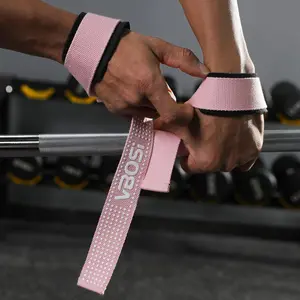 1 Pair Women Men Non-slip Neoprene Padded Weightlifting Wrist Straps Strength Training Deadlifts Wraps Hand Grips Palm Support Gym Accessories