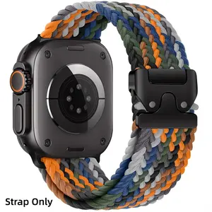 Nylon Elastic Braided Solo Loop Sport Wristbands, Smartwatch Strap Smart Watch Straps For Apple Watch Band 44mm 45Mm 49mm 40mm 41mm 42mm Ultra 1-3 Adjustable Elasticity Soft Bracelet Compatible IWatch Series 11-1 SE Smart Watch Accessories