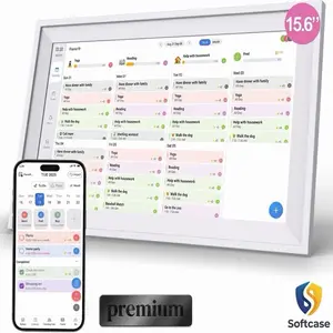 15.6" Full HD Touchscreen WiFi Smart Digital Calendar Planner - Wall Mountable, Chore Chart, Income Tracking, Efficient Tracking, Financial Management, Budget Planner for Family Schedules