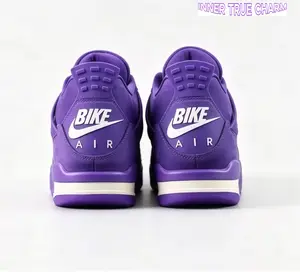 Mid-Top Retro Basketball Shoes All Purple Cushioning Breathable Streetwear Sneakers