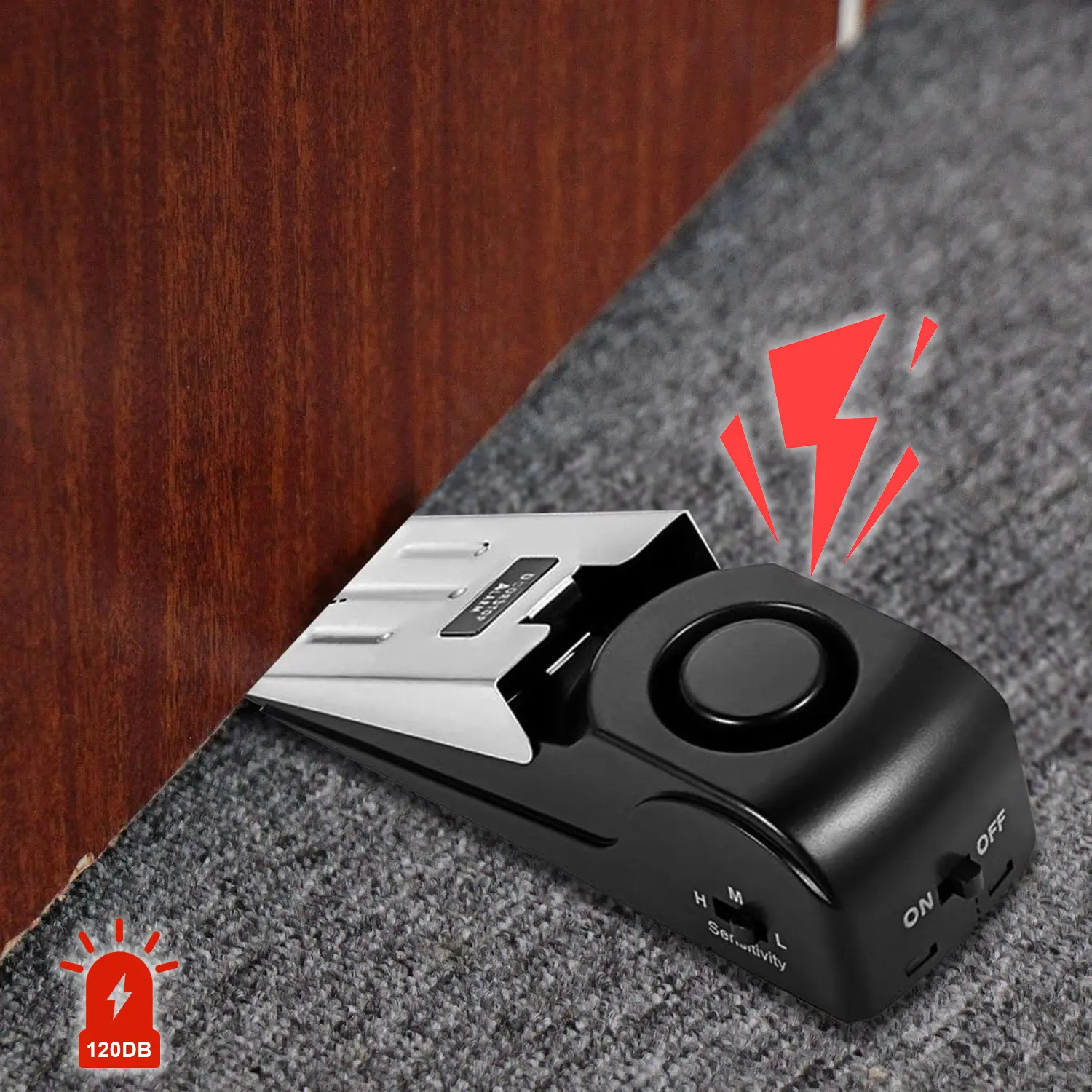 2Pack Door Stop Alarm,Door Stopper with 120DB Security Alarm,Floor Wedge Doorstop for Travel Apartment Home Hotel Security Door Stopper Doorstop Safety Tools,Entry Alert & Self Defense Device(Battery Not included)#SummerWins