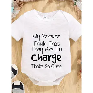 Newborn Baby Jumpsuit Letter Print Cute Rompers Baby Boy and Girl, for Outdoor