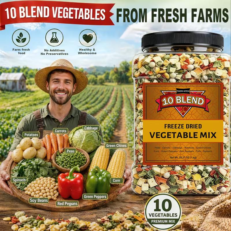 Deluxe Dry Natural Snack Dried Vegetable Soup Mix, 16/25/35 oz Resealable Pouch - Premium Dehydrated Vegetable Blend for Cooking, Camping - No MSG, Vegan Emergency Food Supply Deluxe Dry Natural Snack Dried Vegetable Soup Mix, 16/25/35 oz Resealable Pouch - Premium Dehydrated Vegetable Blend for Cooking, Camping - No MSG, Vegan Emergency Food Supply