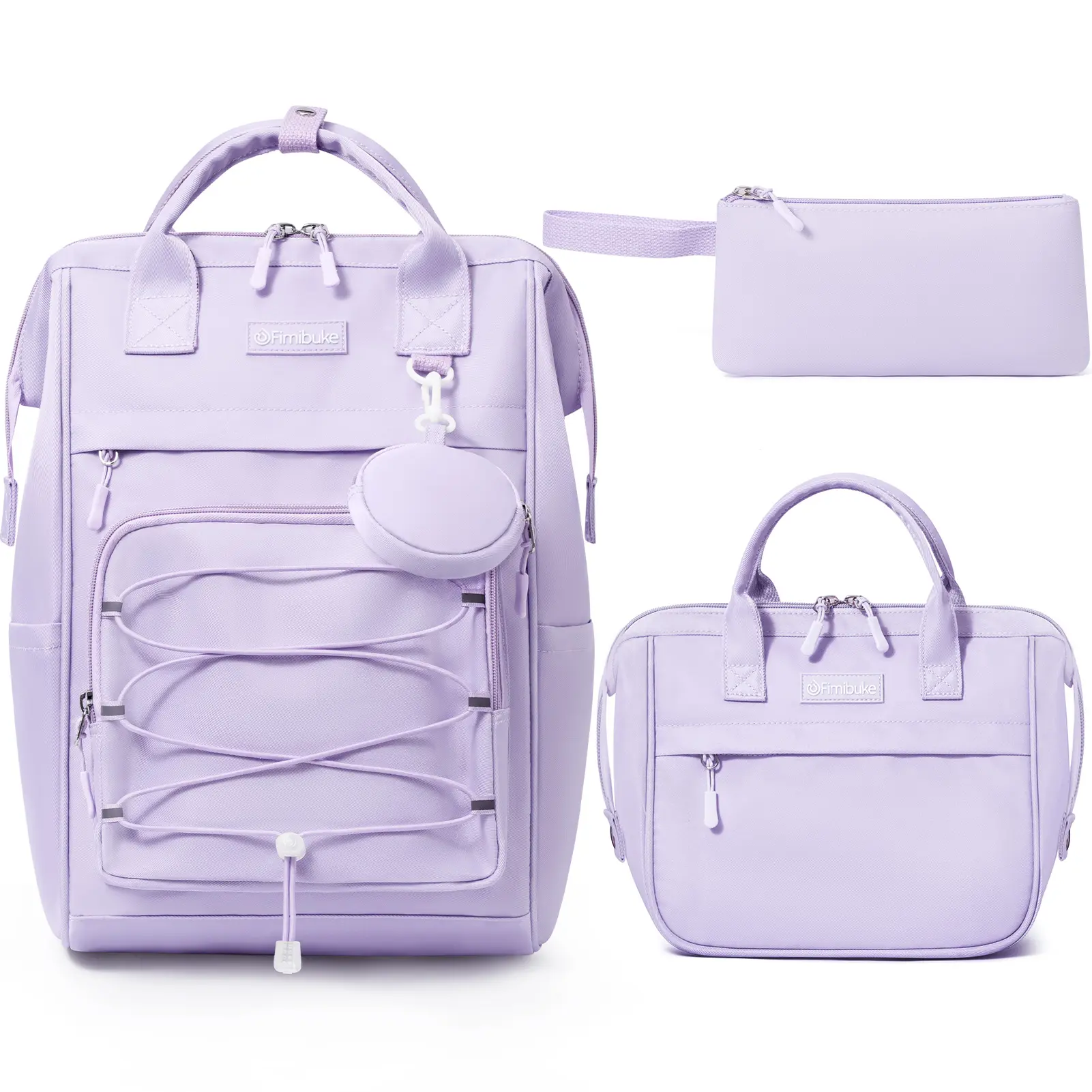 Fimibuke 3Pcs Backpack Set, Waterproof Backpack with Lunch Bag & Pencil Bag