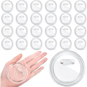 25 count 3 Inch Clear Button Pins for Crafts DIY Photo  Blank Pins Bulk for Picture Make Your Own Buttons Badge Maker DIY Crafts Supplies