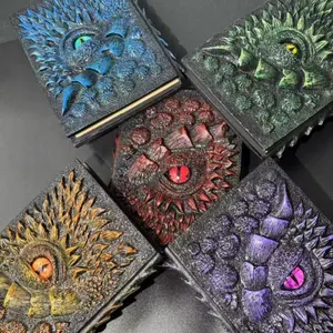 Resin Dragon's Eye Notebook, 4 Counts/set Creative 3D Dragon's Eye Design Notebook, Stationery Supplies for Home School Office, Travel Diary Notebook