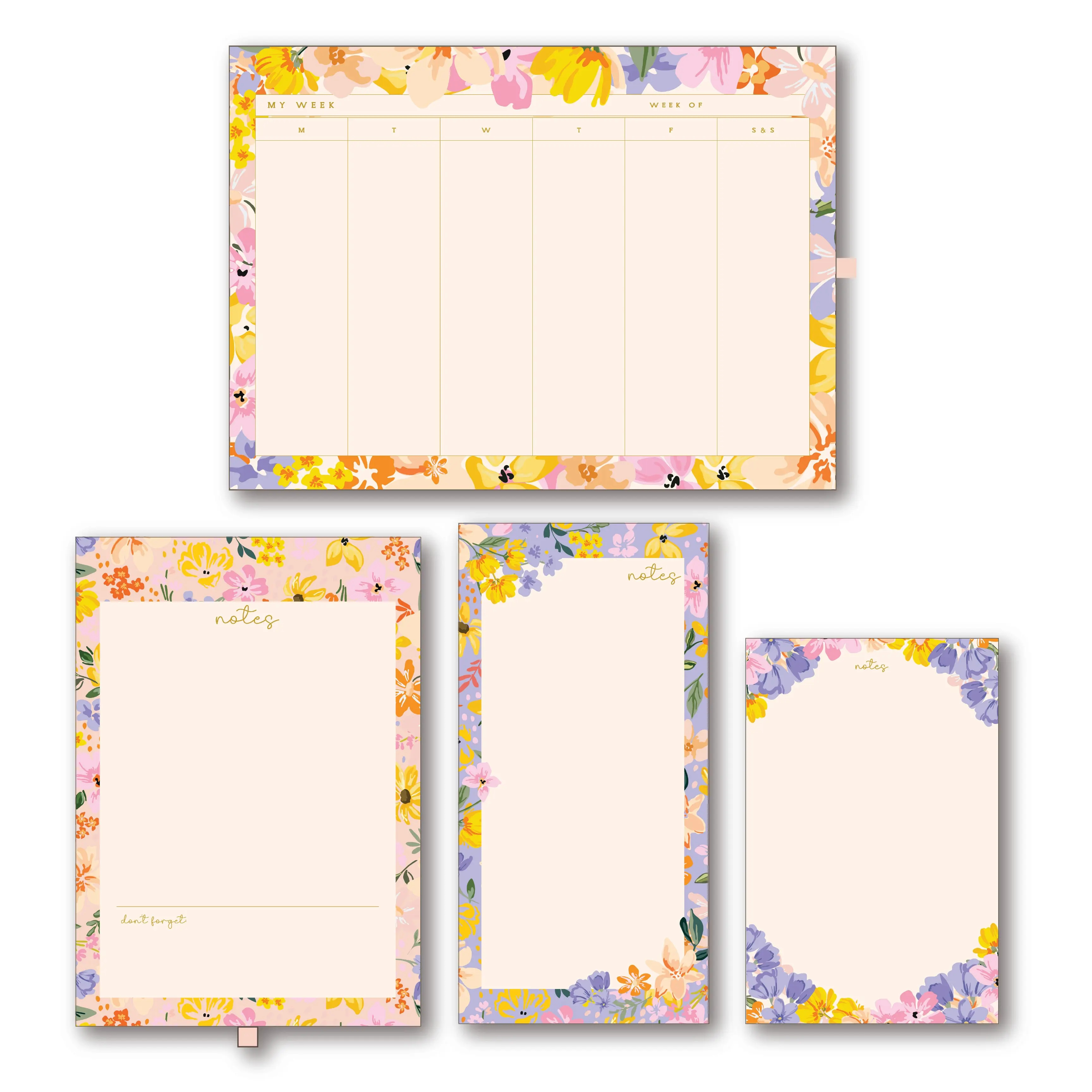 4 PACK MAGNETIC NOTEPADS for REFRIGERATOR with PEN HOLDER