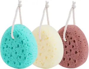 3 Pcs Bath Sponge for Women, Men, Teenager, Body Wash Sponges Loofah Body Scrubber, 3 Colors & Large Size Shower Pouf Cleaning Loofahs for Shower Exfoliating