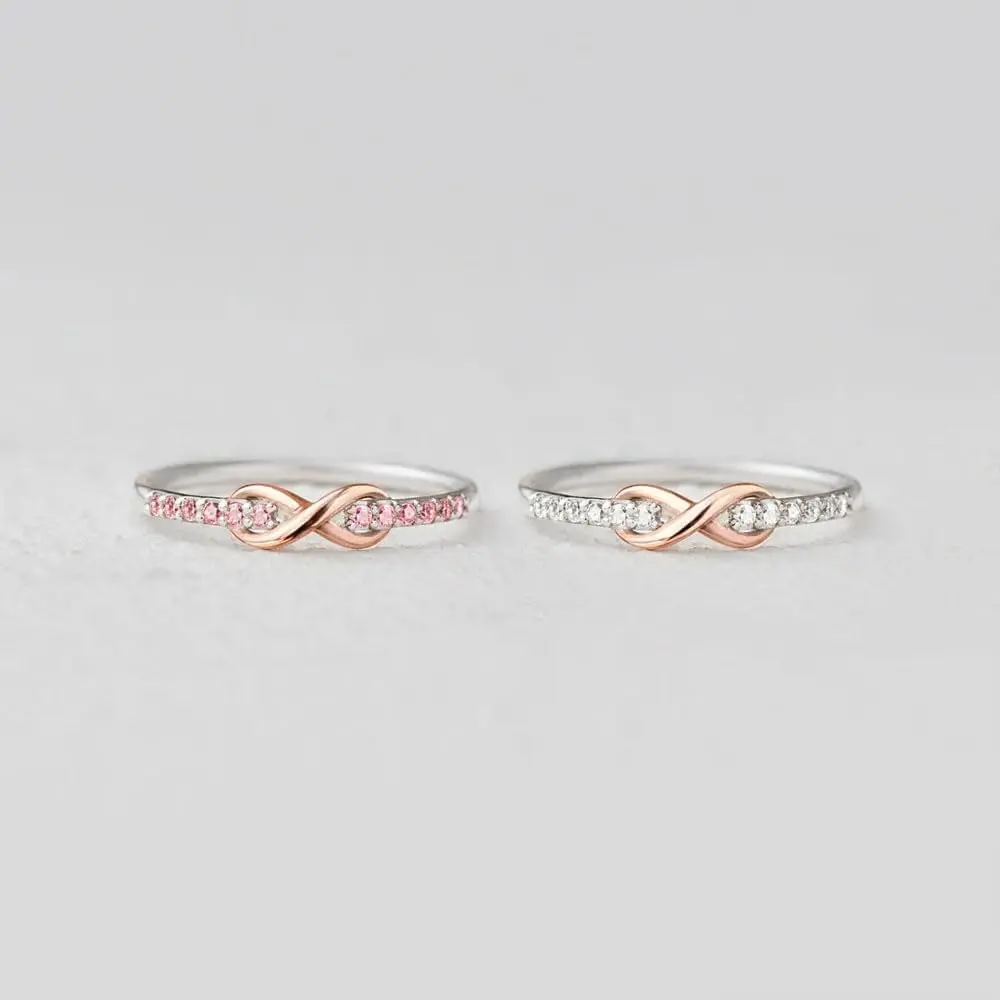 The "Beyond Boundaries" Infinity Ring — A Cubic Zirconia Infinity Knot Friendship Ring, A Symbol of Motherly Love, A Ring of Affection Dedicated to a Daughter