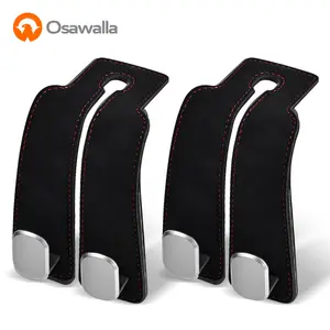 Headrest Hooks for Car, Car Seat Back Organizer Storage Hook, Double Hook Car Seat Hooks for Hanger Purses and Bags, Leather Purse Holder for Car
