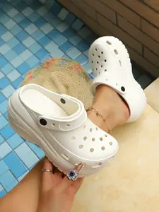 Women's Summer Plain Color Slippers, Casual Soft Comfortable Heightening Slippers, Non-slip Clogs for Indoor & Outdoor Wear, Walking Shoes, Non Slip Beach, Soft Slide Footwear