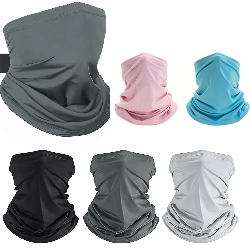 6-Piece Summer UV Protection Cooling Neck Gaiter - Outdoor Sports Mask, Face Cover, Breathable Headwear for Biking, Fishing, Construction Work (Convertible to Scarf, Headband, Head Wrap), Breathable Face Covers & Mask, Neck Guard Head & Face Covers