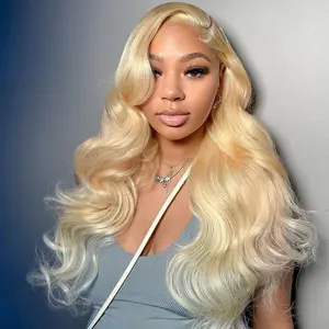 【30 Inch Only $99】30 Inch 613/Highlight/Natural Black Color Body Wave Lace Front Wig Human Hair Blonde 13X4 HD Transparent Lace 180% Density Blonde Human Hair Wigs 613/ 99j Body Wave Lace Frontal Wig Pre Plucked with Baby Hair
