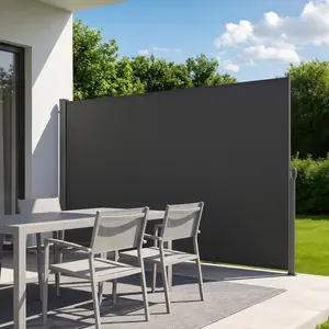 【Spotlight Day】VEVOR Retractable Side Awning, 71"x118" Patio Retractable Side Screen with 180 g/m² Polyester Fabric, Waterproof Sunshade for Patio Decor Privacy, Garden, Gray