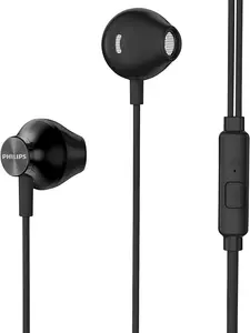 PHILIPS | Earbud Bass Sound with Mic Black 10mm Drivers DAC 3-Button Remote USB-C Cable Comfortable Fit Punchy Bass Clear Sound Universal Compatibility