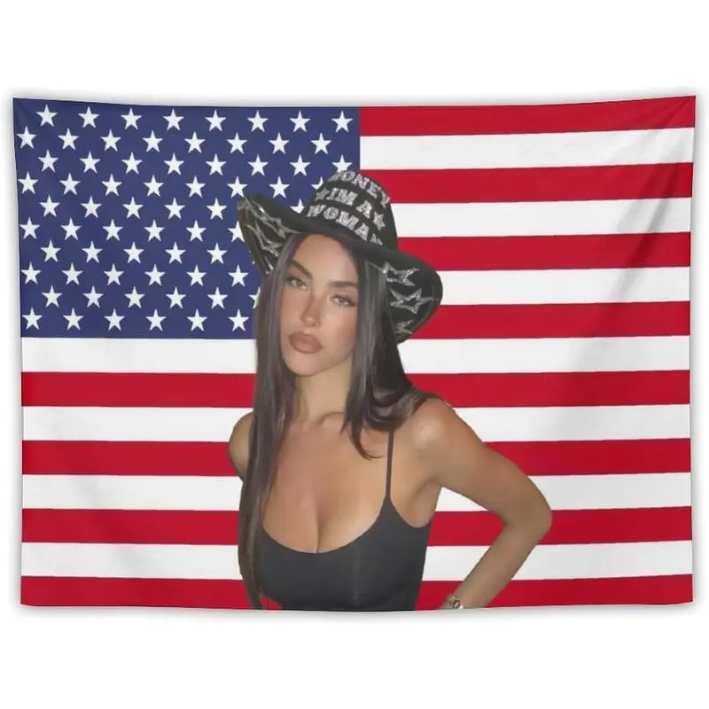 Madison Music Beer National Flag Tapestry Wall Mural - Lace-Edge Finish, Vivid Colors, 30x40in Wedding & Dorm Room Wall Decor, Funny Cool Gift, Table Curtain Home Supply
