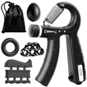 6-in-1 Adjustable Hand Grip Strengthener Kit Forearm Trainer Finger Exerciser for Grip Strength & Rehabilitation Grip Band