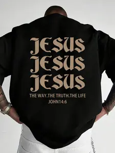 Men's Regular Fit Letter Print Drop Shoulder Round Neck Sleep Tops, Casual Comfy Short Sleeve Top for Summer, Women's Sleepwear for Daily Wear, Loungewear, Pajama