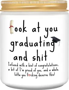 Lavender Scented Candles - Unique Graduation Gifts for 2026, Perfect for High School, College, Masters, PhD, and Nursing Graduates, Celebrate Their Achievement with Humor and Elegance Homsolver