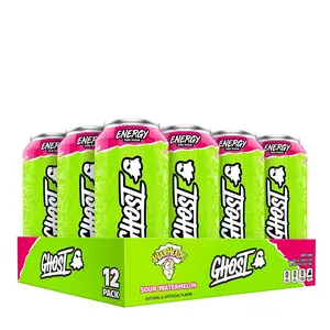 Ghost Energy Ready to Drink 16 Ounce Cans (Warheads Sour Watermelon, 12 Cans)
