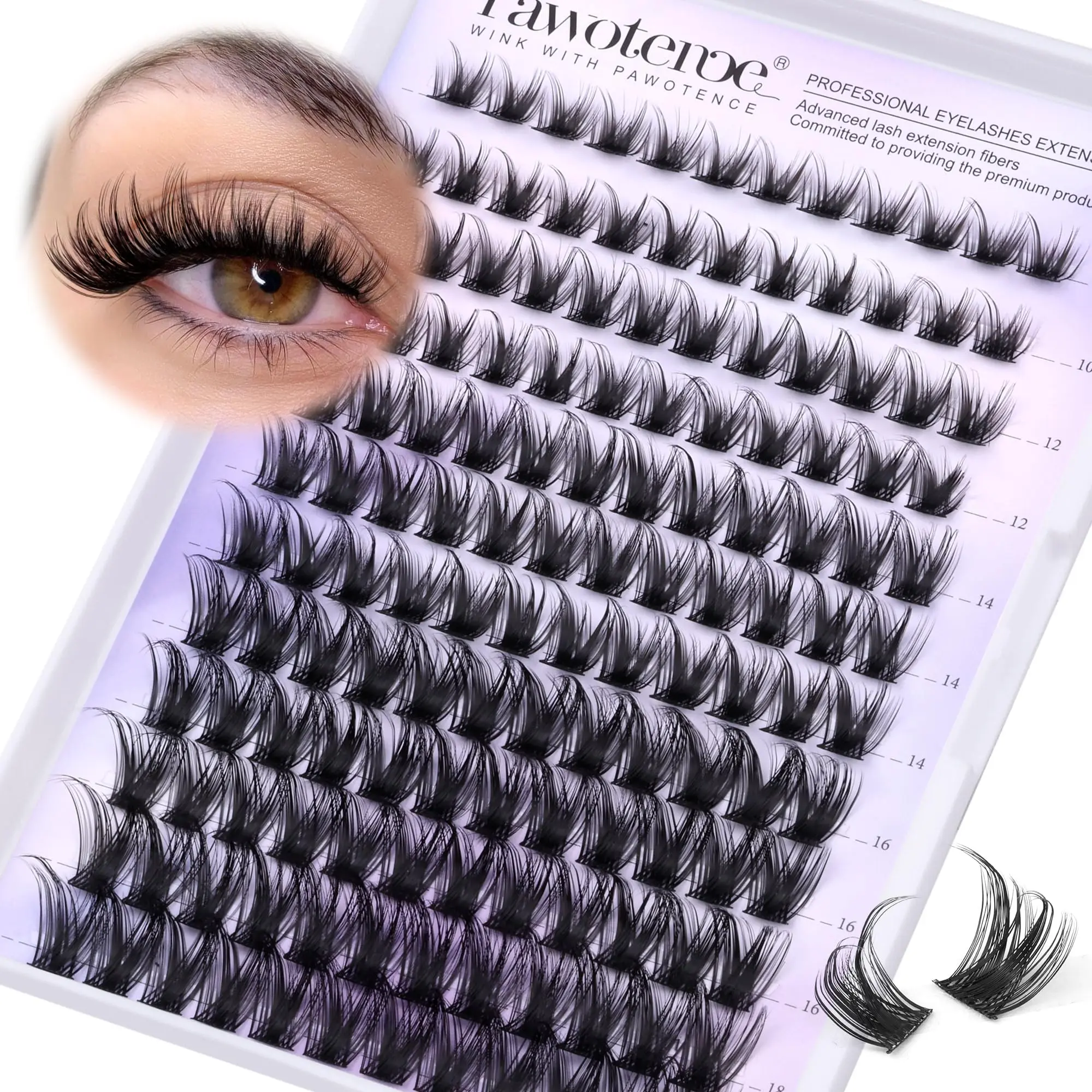 Lash Clusters Wispy Cluster Eyelash Extensions 10-18mm Individual Lashes DIY Cluster Lashes Extension Soft Comfortable Eyelash Clusters with Thin Band