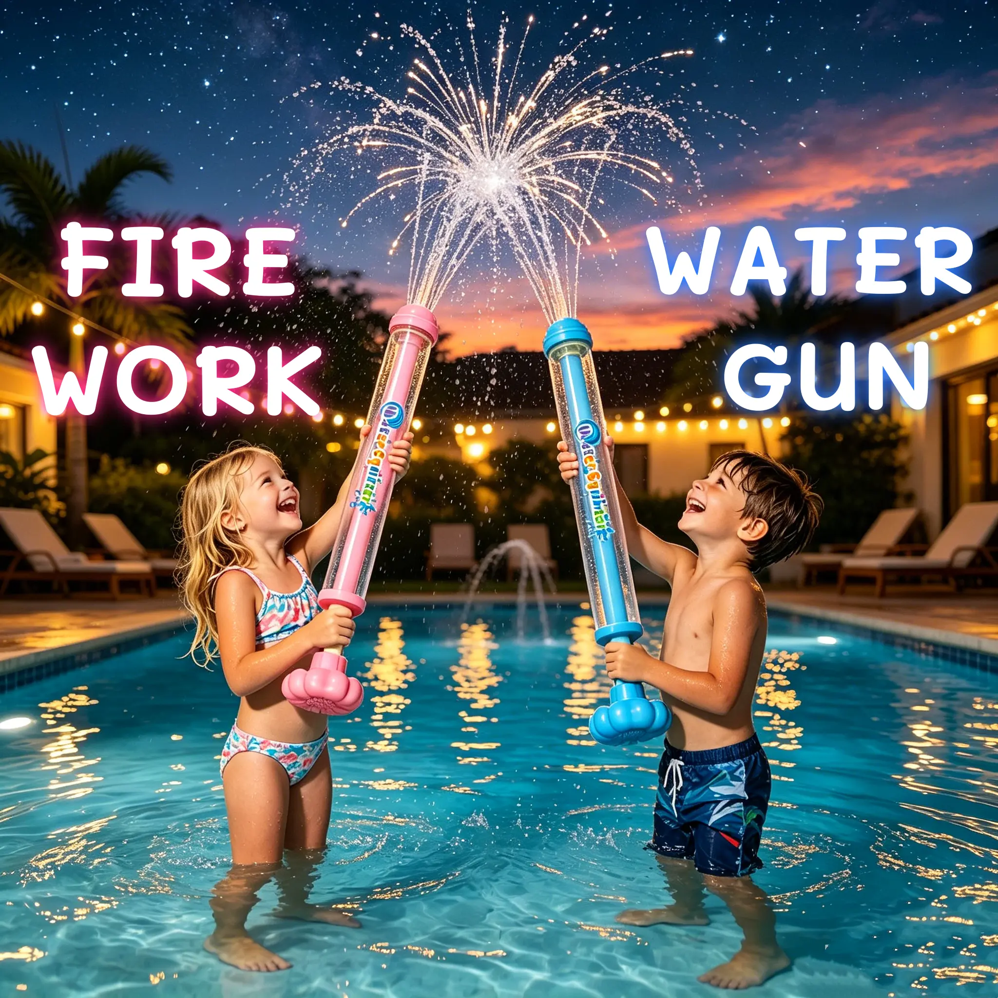 Creativity Fireworks Water Gun,Sprays Water in a Firework-Like Pattern Squirt Gun for Kids Play Fun, Bulk Samll Water Blaster Summer Pool, Backyard, Beach Water Game Outdoor Toys Gift party