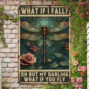 Decorative Signs & Plaquesdecorative Signs & Plaques Dragonfly Inspirational Quotes Metallic Tin Signs - Vintage Wall Decor for Home, Bathroom, Bar| 8X12 Inch, Easy Hanging