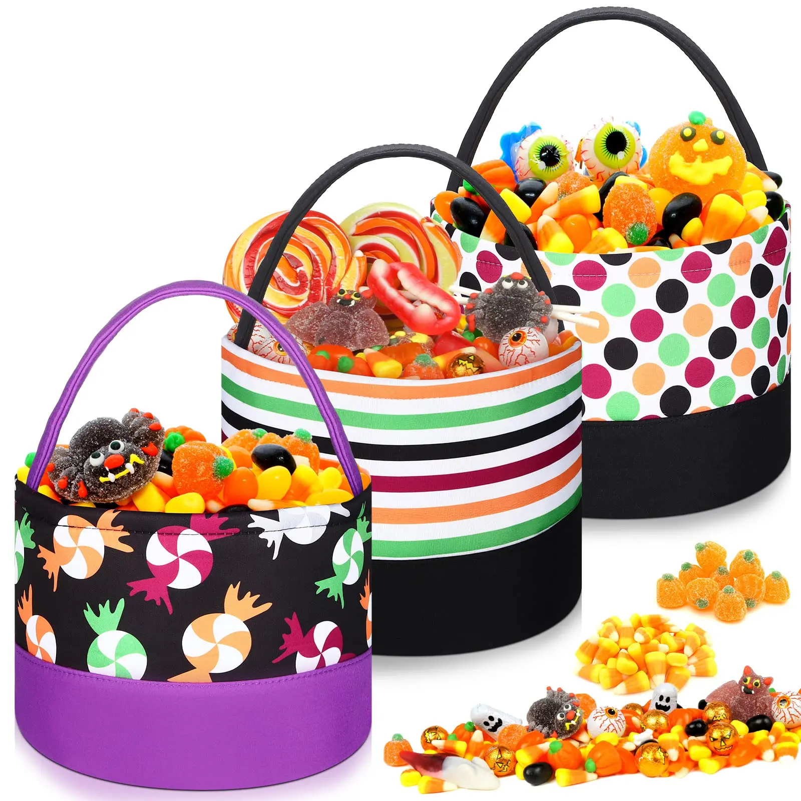 3 Bags Pumpkin Bucket Candy Buckets For Baskets Goody