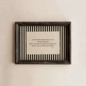 Striped Bible Verse Wall Art, Jeremiah 29:11 Scripture Print, Christian Home Decor, Vintage Scripture Poster Unframed
