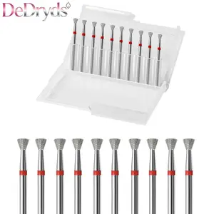 10pcs Inverted Cone Cuticle Drill Bits,Diamond Nail Bits for Dead Skin Removal & Nail Shaping, 3/32'' Two Way Rotate, Professional Manicure Pedicure Salon Tools, Home Nail Art(2.5mm,Fine-F)