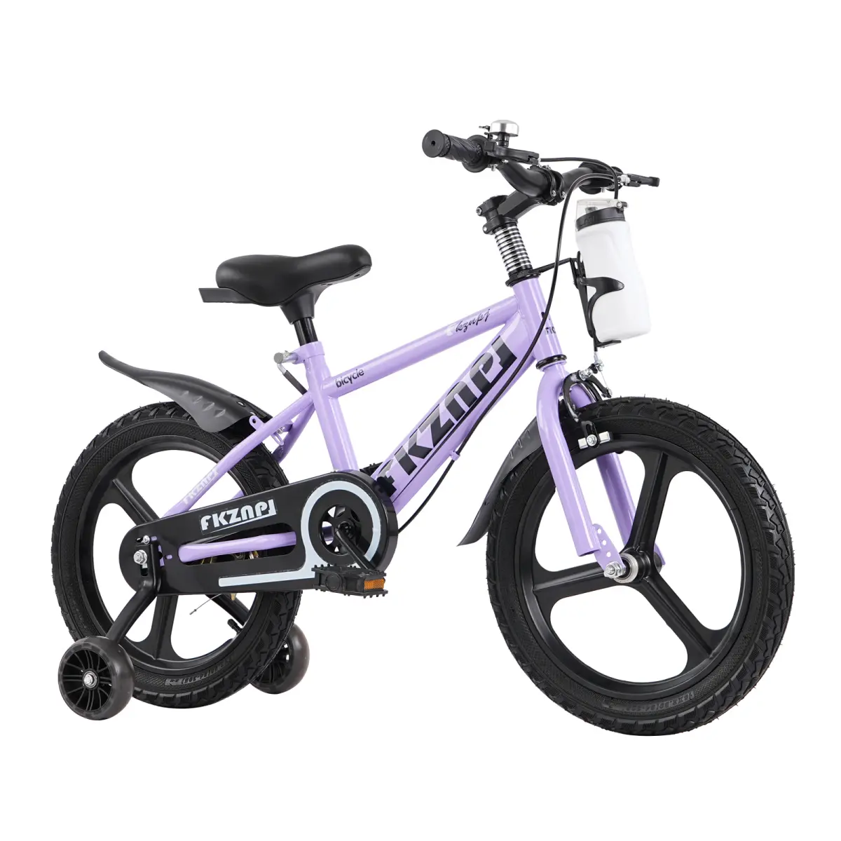 16/18 inch bicycle - high carbon steel frame, magnesium alloy wheels, luminous training wheels, adjustable seats, water bottle