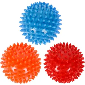 3 Pack Spiky Hard Massage Balls, Massager Rollers for Plantar Fasciitis,Muscle Soreness Massager Ball - Exercise, Neuro-Balance, Physical Therapy, 3 inches