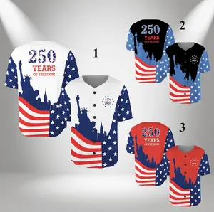 250th Anniversary USA Patriotic Baseball Jersey, USA National Team Baseball Shirt for Men Women, 1776 2026 Patriotic American Sports Jersey for Adults Youth Kids
