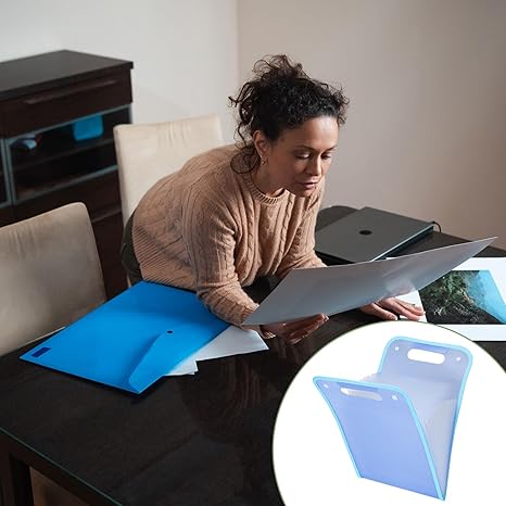 A4 File Folders,Vertical A4 File Organizer with Handle Portable Vertical Expanding Accordion Folder with 13 Pockets, Large Capacity File Organizer Bag A4 Letter Size (Blue)