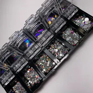 Crystal AB Variety Box - Best Quality Assorted Beads Nail Art