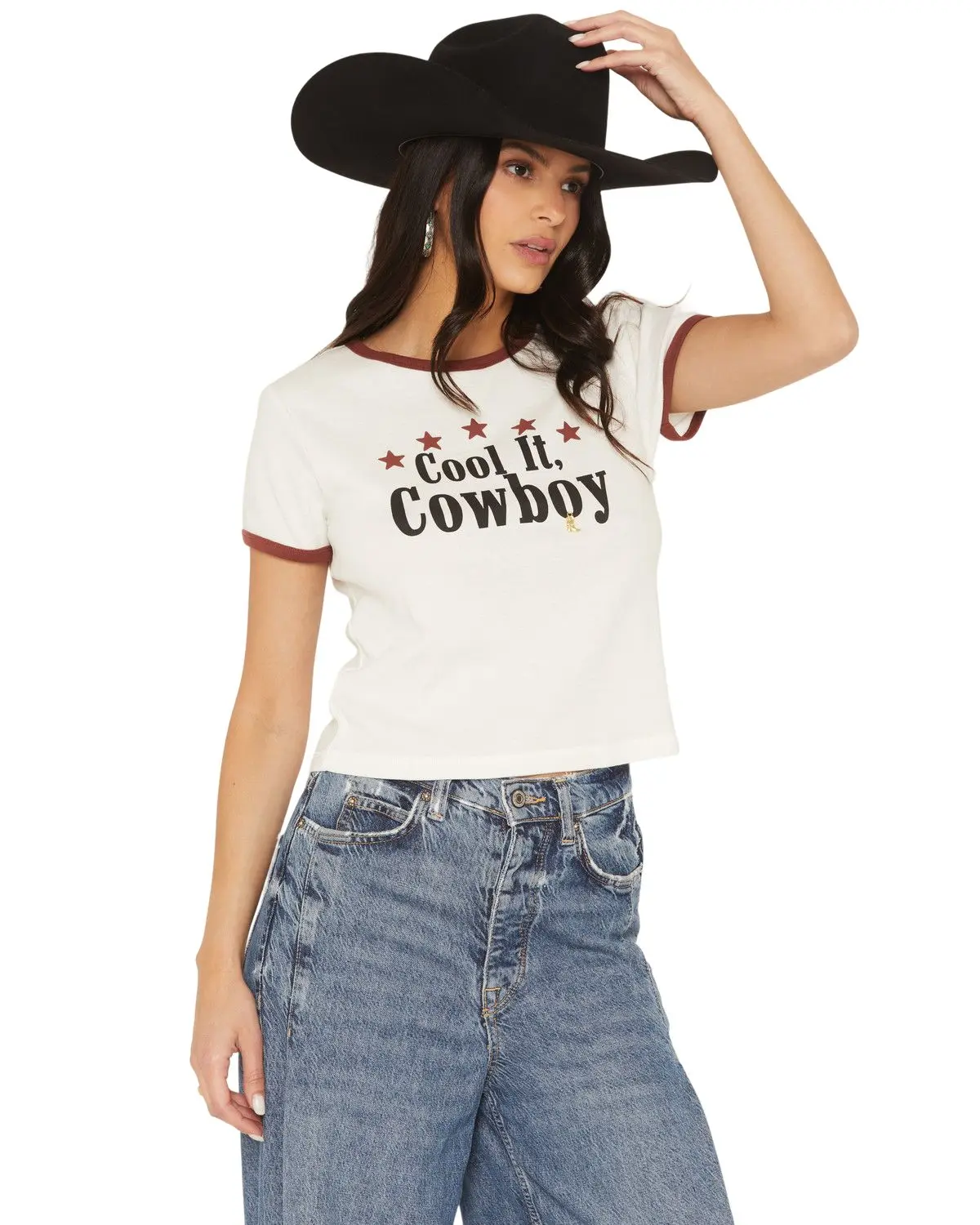 Blended Women's Women'S Cool It Short Sleeve Graphic Ringer Tee - Dqw81s2-786Dbb