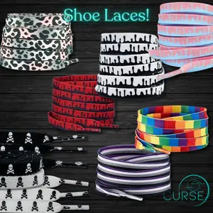 CURSE Unique Design Shoe Laces Mix and Match Different Colors for Style All Your Own Variety Pack