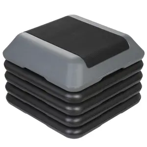 ZENY 16-in Fitness Aerobic Platform High Step Adjustable Exercise Stepper W/4 Risers, Home Gym Workout Equipment Gray