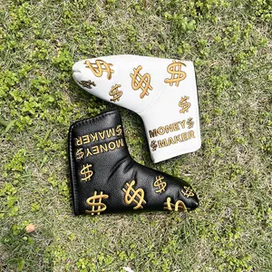 Fashionable Embroidered Golf Putter Cover, Dollar Sign Design, Ideal for Outdoor Enthusiasts, Unisex Golf Club Accessory, Golf Accessories