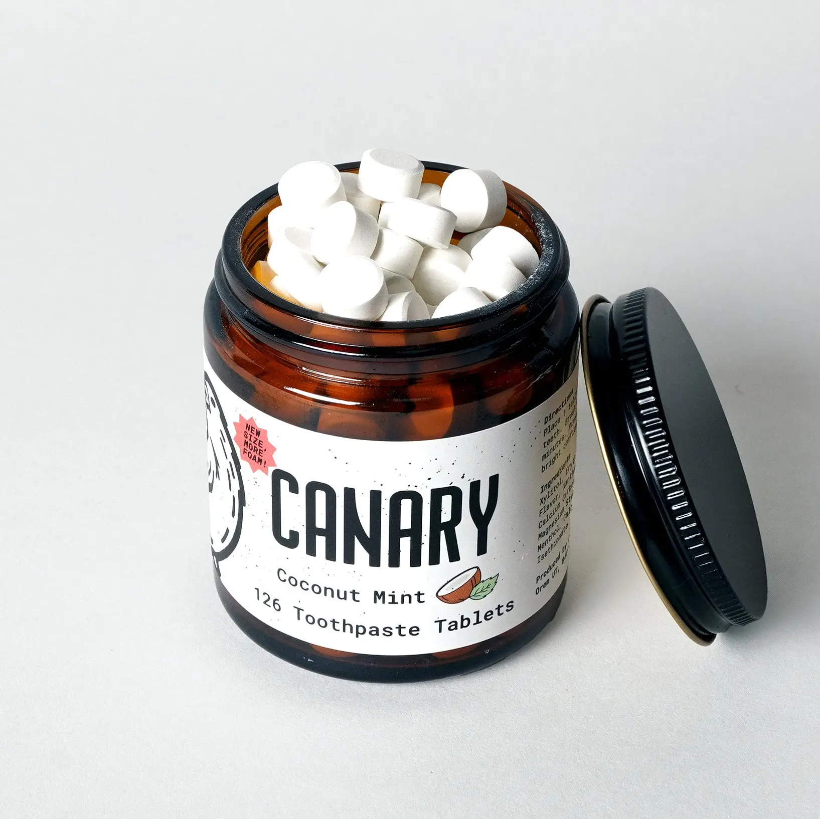 Canary Coconut Mint Toothpaste Tablets - 126 Tablets for Oral Care