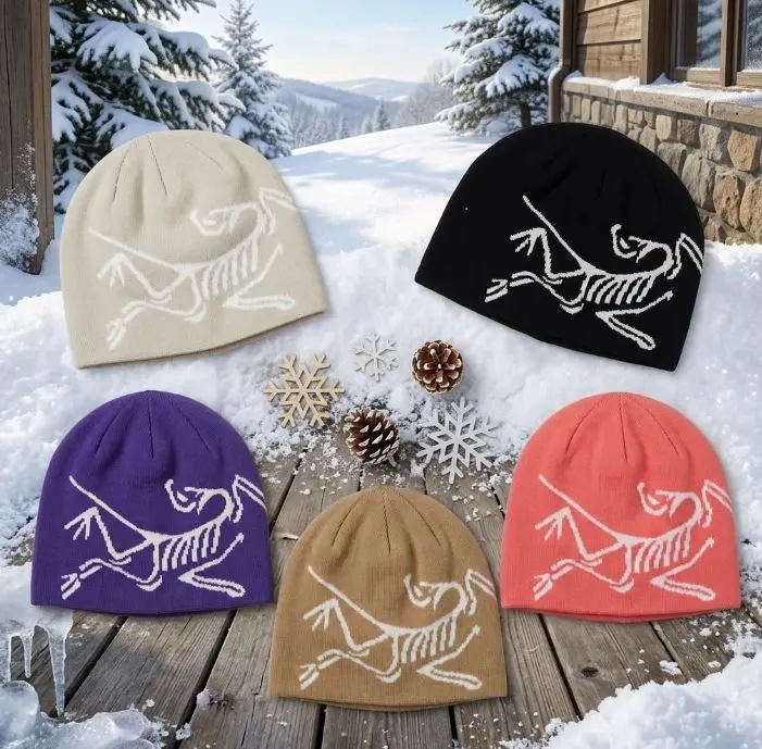 "Trending ARC'TERYX Skeleton Graphic Knit Beanie – Unisex Warm Winter Skull Cap, Soft Stretch Outdoor Ski Hat, Gorpcore Streetwear Style "