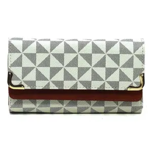 Monogram Tri-fold Clutch Wallet Cell Phone Wallet