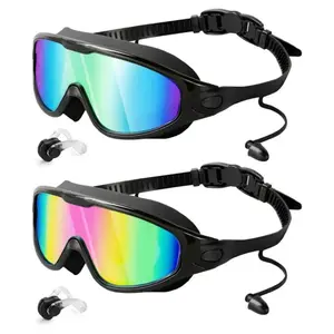 Wide Field Anti-fog Swimming Goggles, 1/2 Counts Anti-UV Swimming Goggles, Swimming Goggles for Adults, Water Sports Equipment